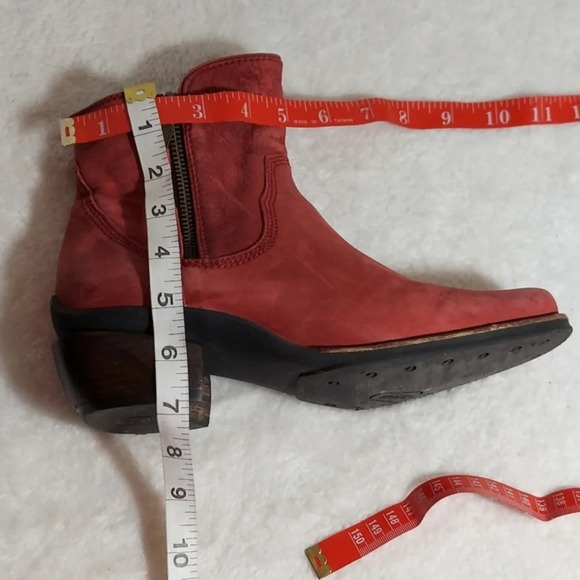 Wolky Alpine Red Distressed Leather Double Zip Square Toe Ankle Boots - Picture 9 of 14